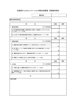佐賀県ホッとコミュニケーション事業企画審査 評価基準項目