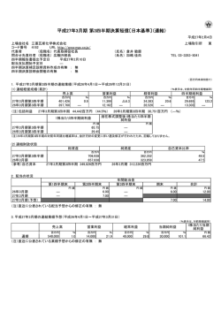 平成27年3月期 第3四半期決算短信〔日本基準〕（連結）