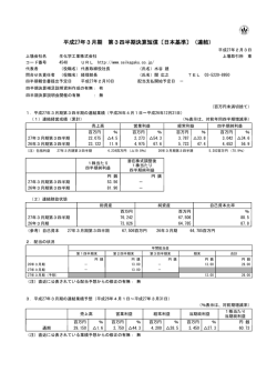 平成27年3月期 第3四半期決算短信〔日本基準〕（連結）