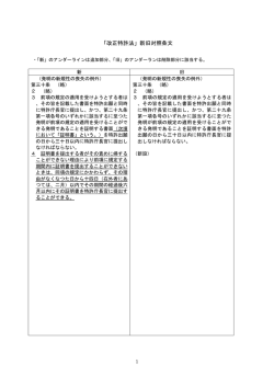 「改正特許法」新旧対照条文