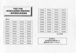 平成27年度 東京都立桜修館中等教育学校 一般枠募集合格者発表