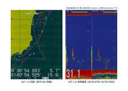 H27.1.21 航跡 (図中の白い実線) H27.1.21 魚探画像 (36°54.978′N