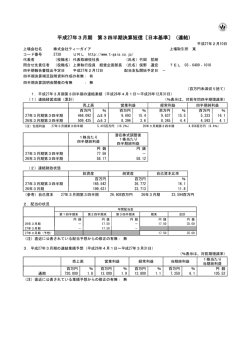 平成27年3月期 第3四半期決算短信〔日本基準〕（連結）