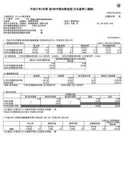 平成27年3月期 第3四半期決算短信〔日本基準〕（連結）