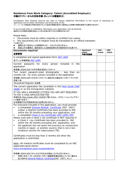 Residence from Work Category: Talent (Accredited