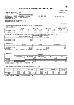 平成27年9月期 第1四半期決算短信〔日本基準〕（連結）