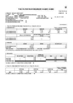 平成27年3月期 第3四半期決算短信〔日本基準〕（非連結）