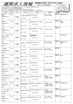 ハローワーク週間求人情報