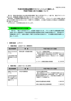 平成26年度重点戦略マネジメントにより検討した 平成27年度に