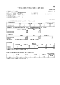 平成27年3月期 第3四半期決算短信〔日本基準〕（連結）