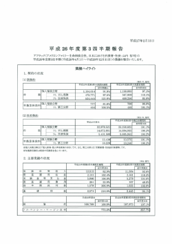 平成26年度第3四半期報告