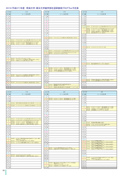 2015（平成27）年度 明海大学・朝日大学歯学部生涯研修部プログラム