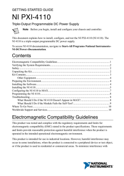 NI PXI-4110 Getting Started Guide