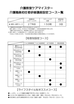 介護教室ケアマイスター 介護職員初任者研修講座設定コース一覧