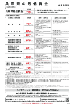 金県 の 最 低 賃 金 (庫労働局