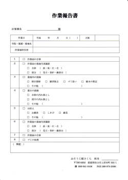 作業報告書 - おそうじ館さくら