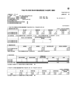 平成27年3月期 第3四半期決算短信