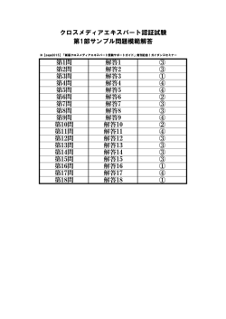 クロスメディアエキスパート認証試験 第1部サンプル問題模範解答 第1問