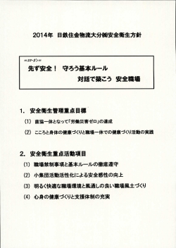 先ず安全! 守ろう基本ルール 対話で築こう 安全職場