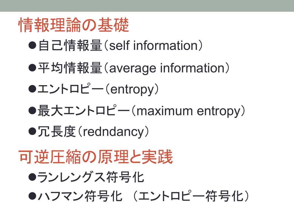 情報理論の基礎 可逆圧縮の原理と実践