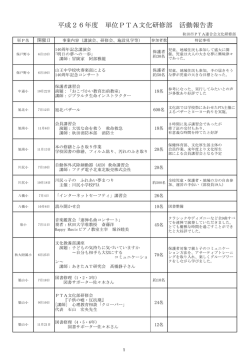 平成26年度 単位PTA文化研修部 活動報告書