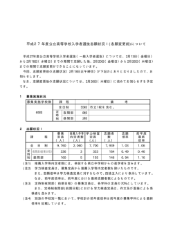 平成27年度公立高等学校入学者選抜志願状況1（志願変更前）［PDF］