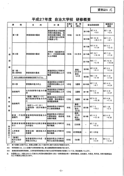 【資料25】平成27年度自治大学校研修概要について（PDF：686KB）