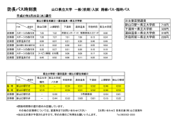 防長バス時刻表 - 山口県立大学