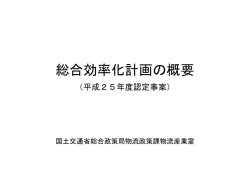 総合効率化計画の概要 （平成20年度認定事案）