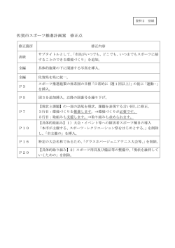 佐賀市スポーツ推進計画案 修正点