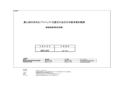 農山漁村活性化プロジェクト支援交付金交付対象事業別概要