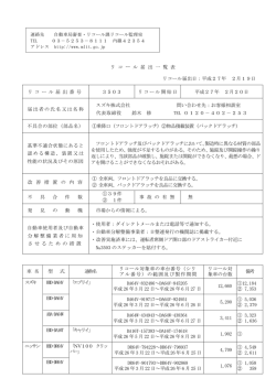 リコール届出一覧表