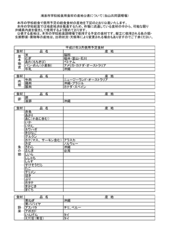本市の学校給食で使用予定の給食食材の産地を下記のとおり