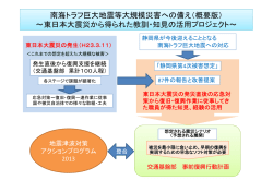 南海トラフ巨大地震等大規模災害への備え（概要版） ～東日本