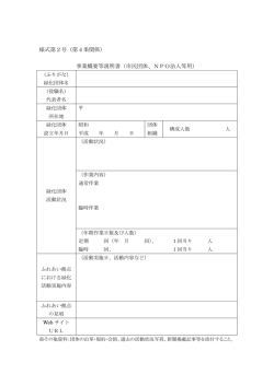 様式第2号（第4条関係） 事業概要等説明書（市民団体、NPO法人等用）