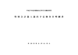 平成27年度年金特別会計歳入歳出予定額各目明細書 （PDF