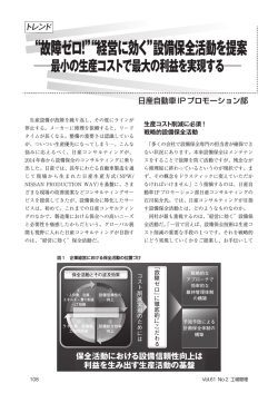 “故障ゼロ！”“経営に効く”設備保全活動を提案