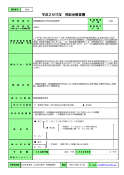 平成26年度 補助金概要書