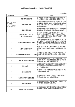 市民みんなのパレード参加予定団体