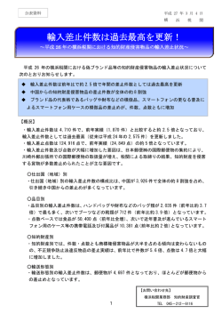平成26年横浜税関における知的財産侵害物品の輸入差止状況について