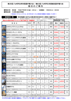 宿泊要項 - 九州学生体操連盟