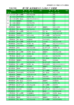 米沢地区ﾅｲﾀｰﾌｯﾄｻﾙﾘｰｸﾞ日程表 第17回