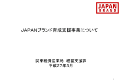 JAPANブランド育成支援事業について（PDF:889KB）