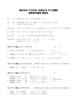 日本スポーツマスターズ2015岐阜県予選会