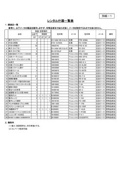 レンタル什器一覧表