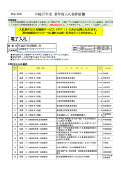 新年度入札案件公開分