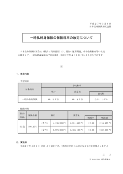 一時払終身保険の保険料率の改定について