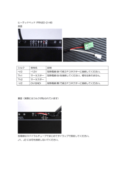 ヒーテッドベッド PRN3D-2-HB 表面 シルク 信号名 説明 +V2 +12V 耐熱