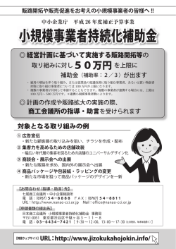 小規模事業者持続化補助金（50万円）