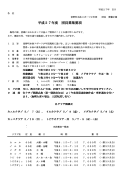 平成27年度 団員募集要項
